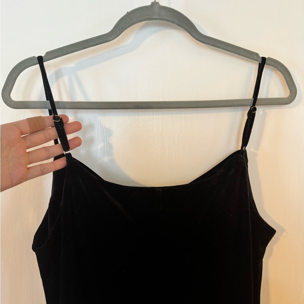 NWT Nine West Black Velvet Midi Slip Dress - Picture 5 of 11